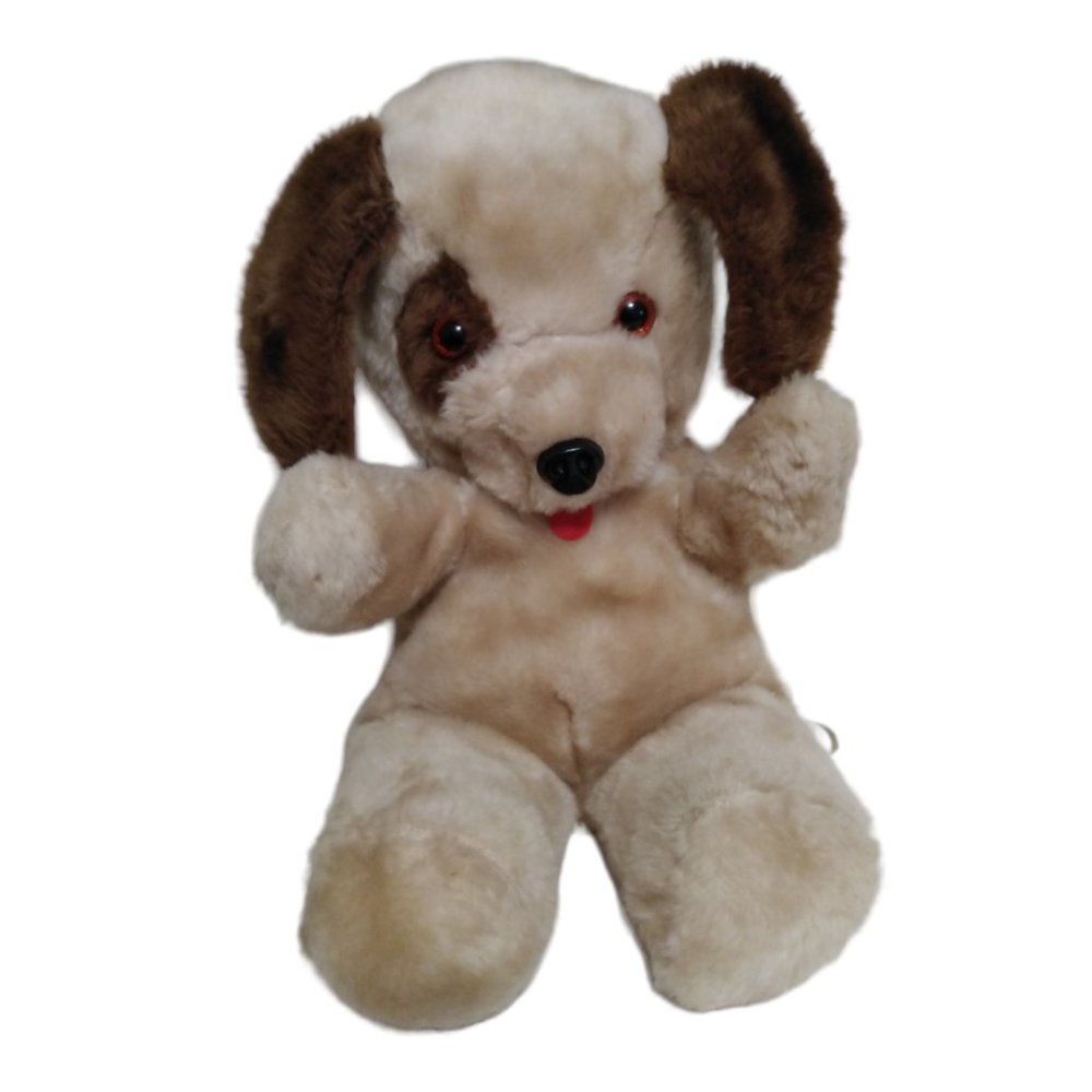 Vintage Stuffed Animal Dog 1980's Plush Happiness Aid Well Made Toy Brooklyn NY